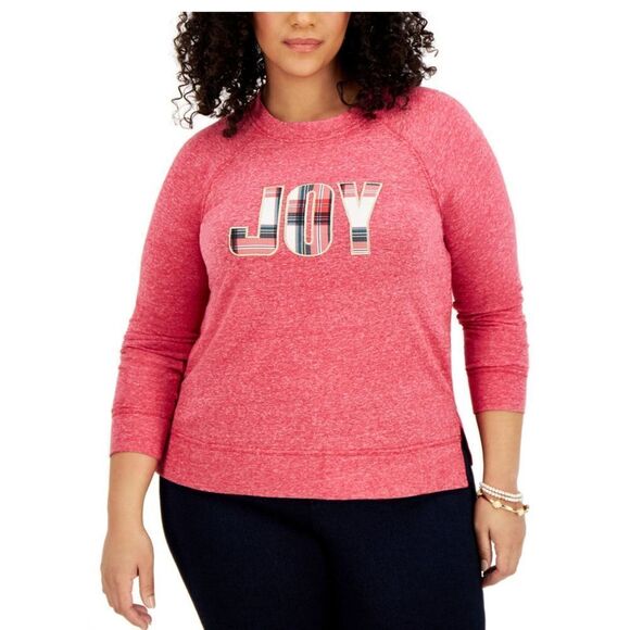 Style & Co Graphic-Print Sweatshirt Plaid Joy XL - Picture 1 of 2